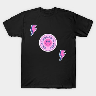 good vibes pink and blue lightning bolt set T-Shirt